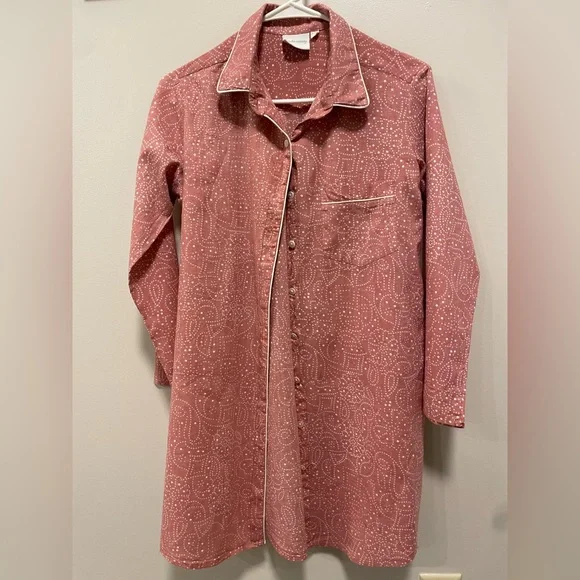 Julia Amory
100% Cotton Pink Printed Collared Button Down Shirt Swizzle Dress - Picture 1 of 4